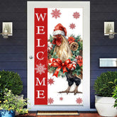 Aperturee Aperturee White Red Snowy Big Cock Xmas Welcome Door Cover